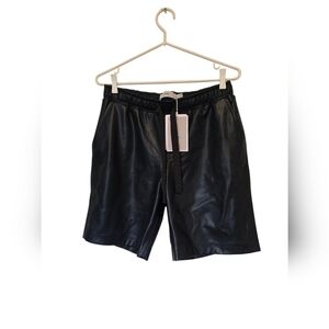 NWT ICHI Black Faux Leather Shorts